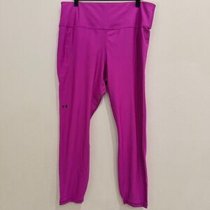 NEW Under Armour Womens 2X Magenta Purple Armour‎ HiRise Compression Leggings